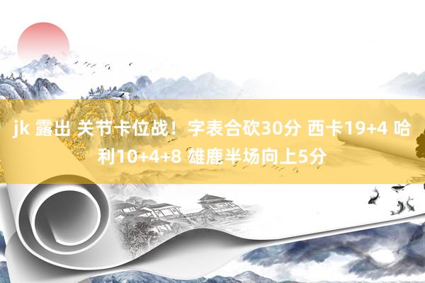 jk 露出 关节卡位战！字表合砍30分 西卡19+4 哈利10+4+8 雄鹿半场向上5分