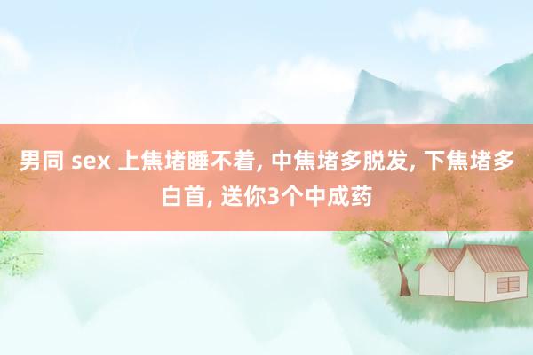 男同 sex 上焦堵睡不着, 中焦堵多脱发, 下焦堵多白首, 送你3个中成药