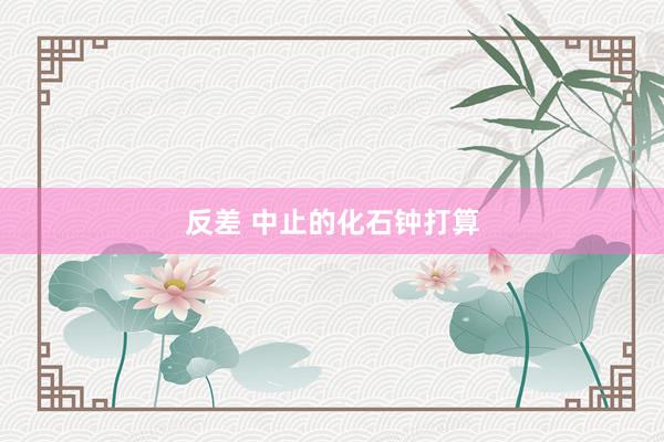 反差 中止的化石钟打算