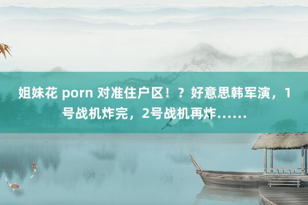 姐妹花 porn 对准住户区！？好意思韩军演，1号战机炸完，2号战机再炸……