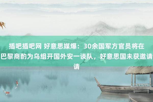 插吧插吧网 好意思媒爆：30余国军方官员将在巴黎商酌为乌组开国外安一谈队，好意思国未获邀请