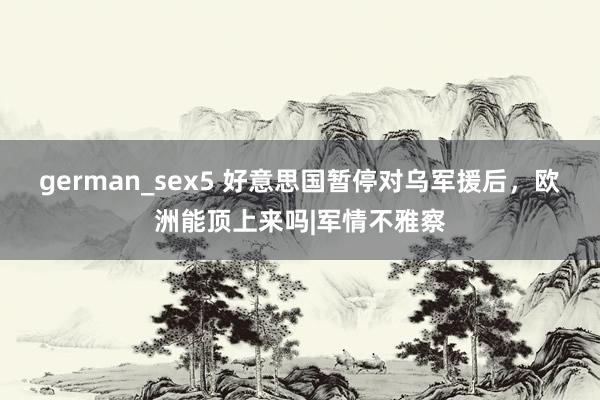 german_sex5 好意思国暂停对乌军援后，欧洲能顶上来吗|军情不雅察