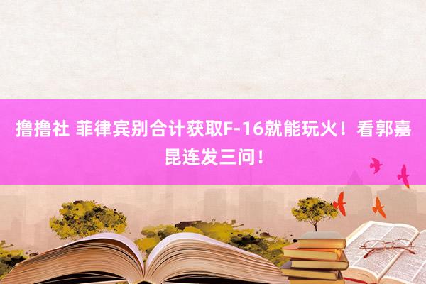 撸撸社 菲律宾别合计获取F-16就能玩火！看郭嘉昆连发三问！